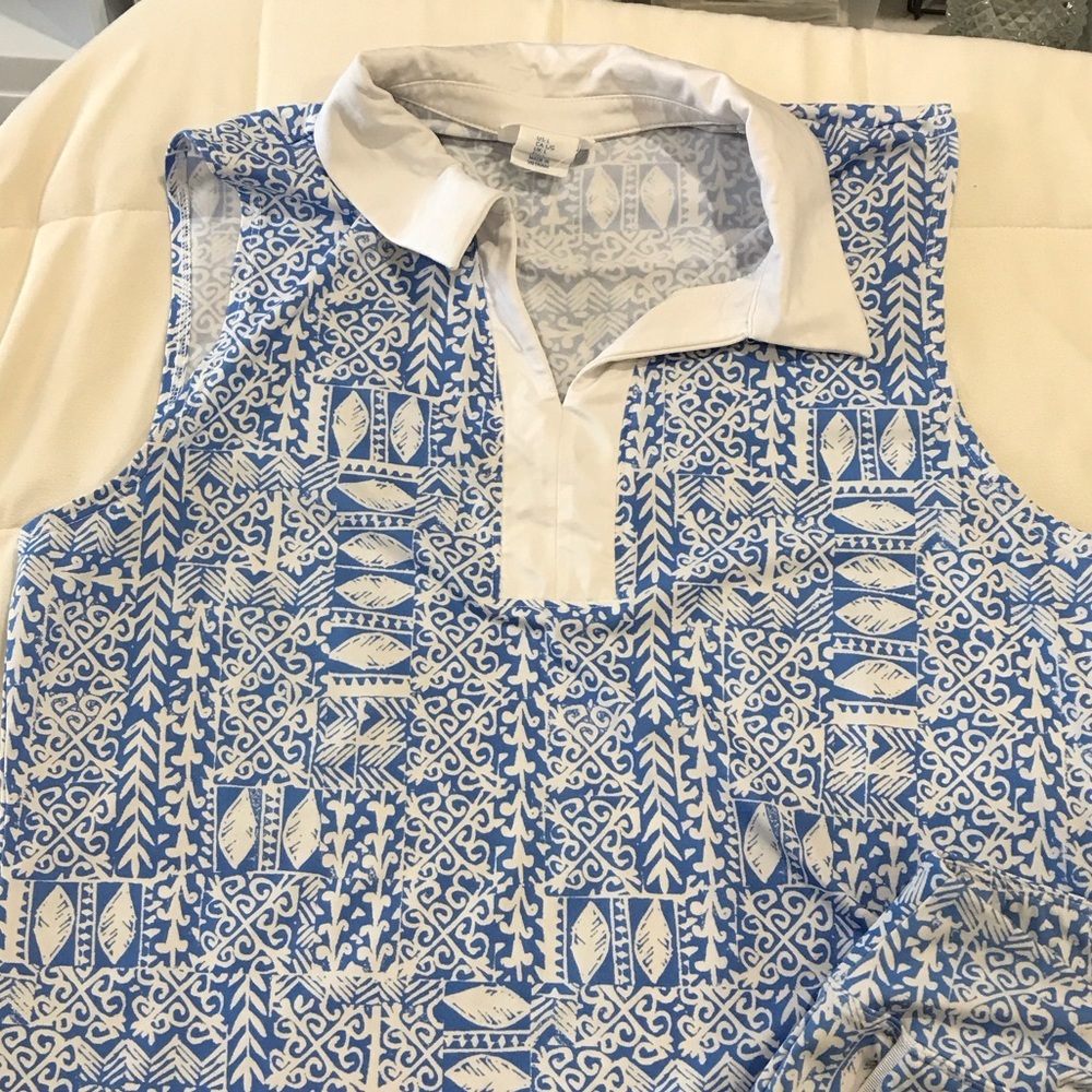 Sigrid Olsen Blue and White Patterned Skort Set - Picture 4 of 11